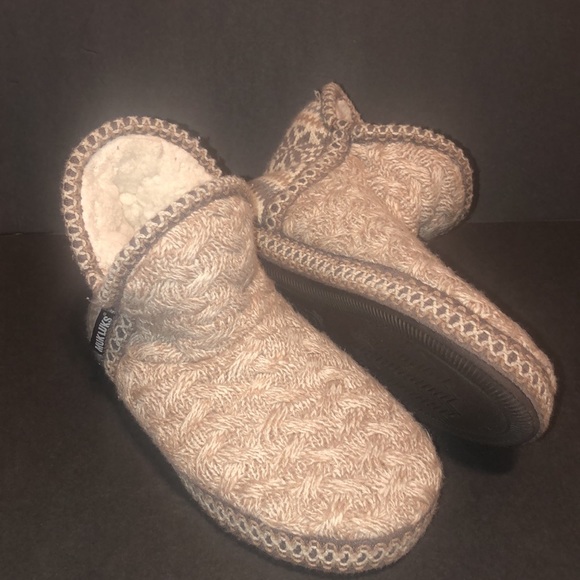 Muk Luks Knitted Faux Sherpa Lined Slippers - Picture 2 of 8